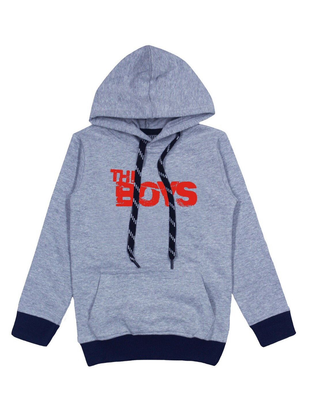

CoolTees4U Boys Typography Printed Hooded Cotton Sweatshirt, Grey