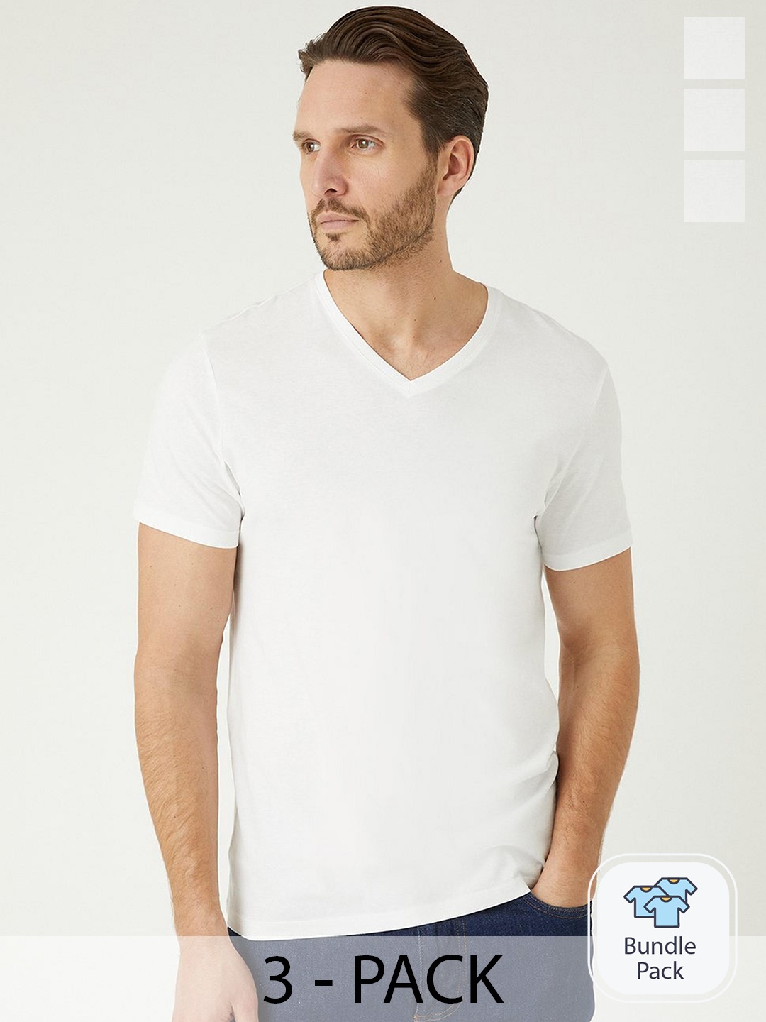 

Burton Men 3 Pack Pure Cotton T-shirt, White