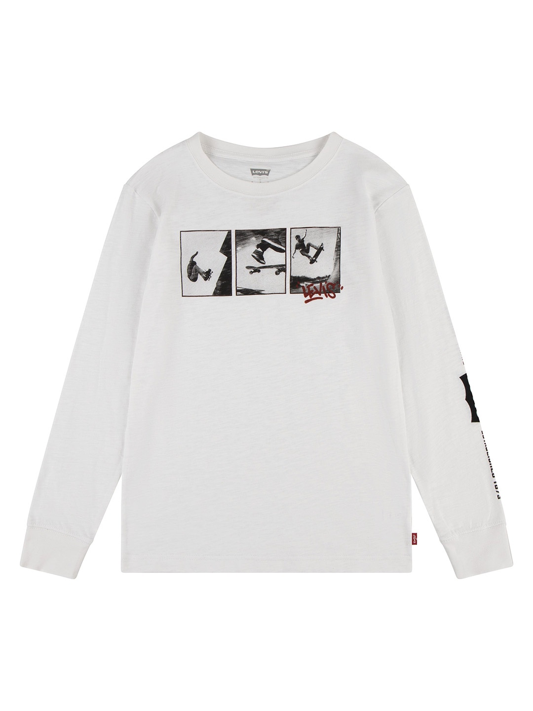 

Levis Boys Graphic Printed Round Neck Cotton Regular T-shirt, White