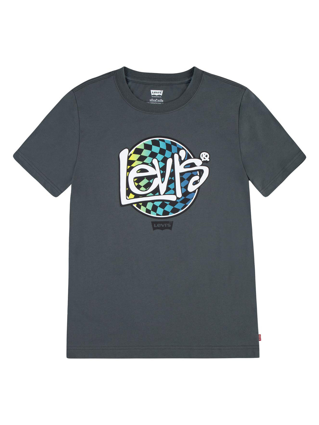 

Levis Boys Typography Printed Round Neck Cotton Regular T-shirt, Grey