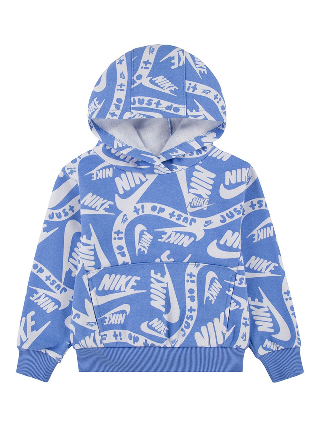 

Nike Boys Brand Logo Printed Hooded Cotton Pullover Sweatshirt, Blue