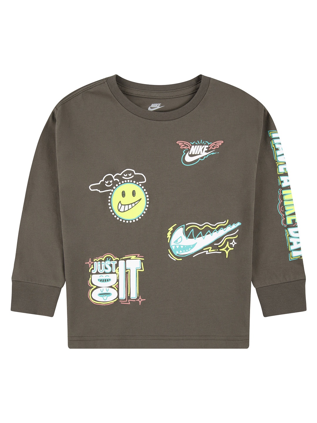 

Nike Boys Printed Long Sleeves T-shirt, Khaki