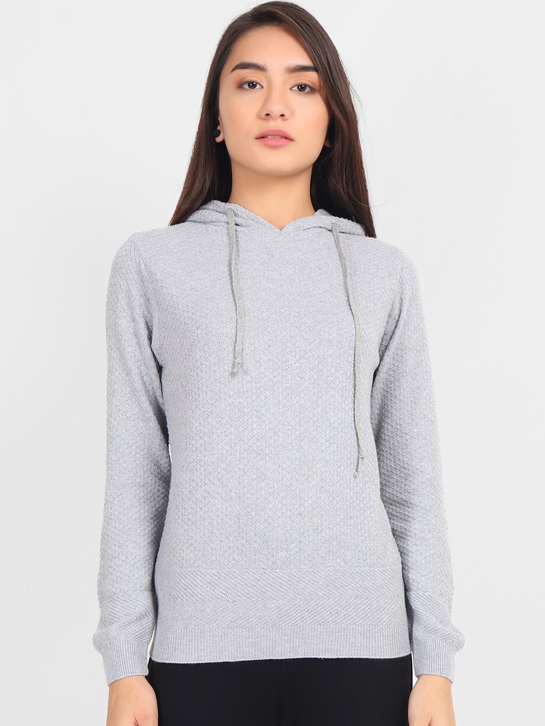 

Chemistry Hooded Long Sleeves Pure Cotton Pullover, Grey