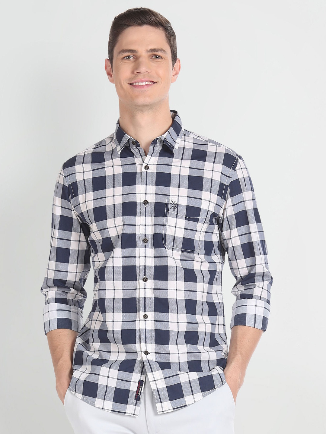 

U.S. Polo Assn. Denim Co. Checked Cotton Casual Shirt, Blue