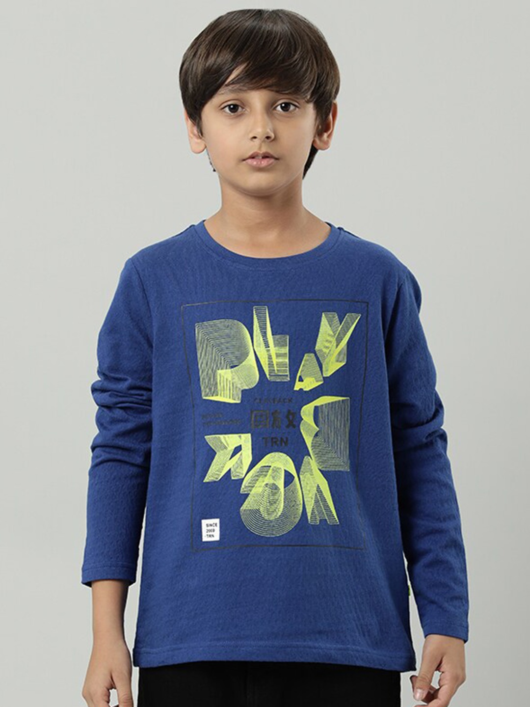 

Indian Terrain Boys Graphic Printed Casual T-shirt, Blue