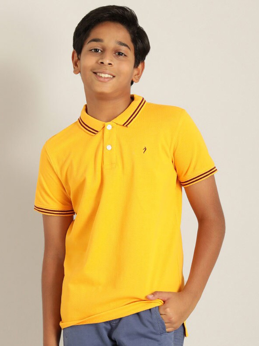 

Indian Terrain Boys Polo Collar T-shirt, Yellow