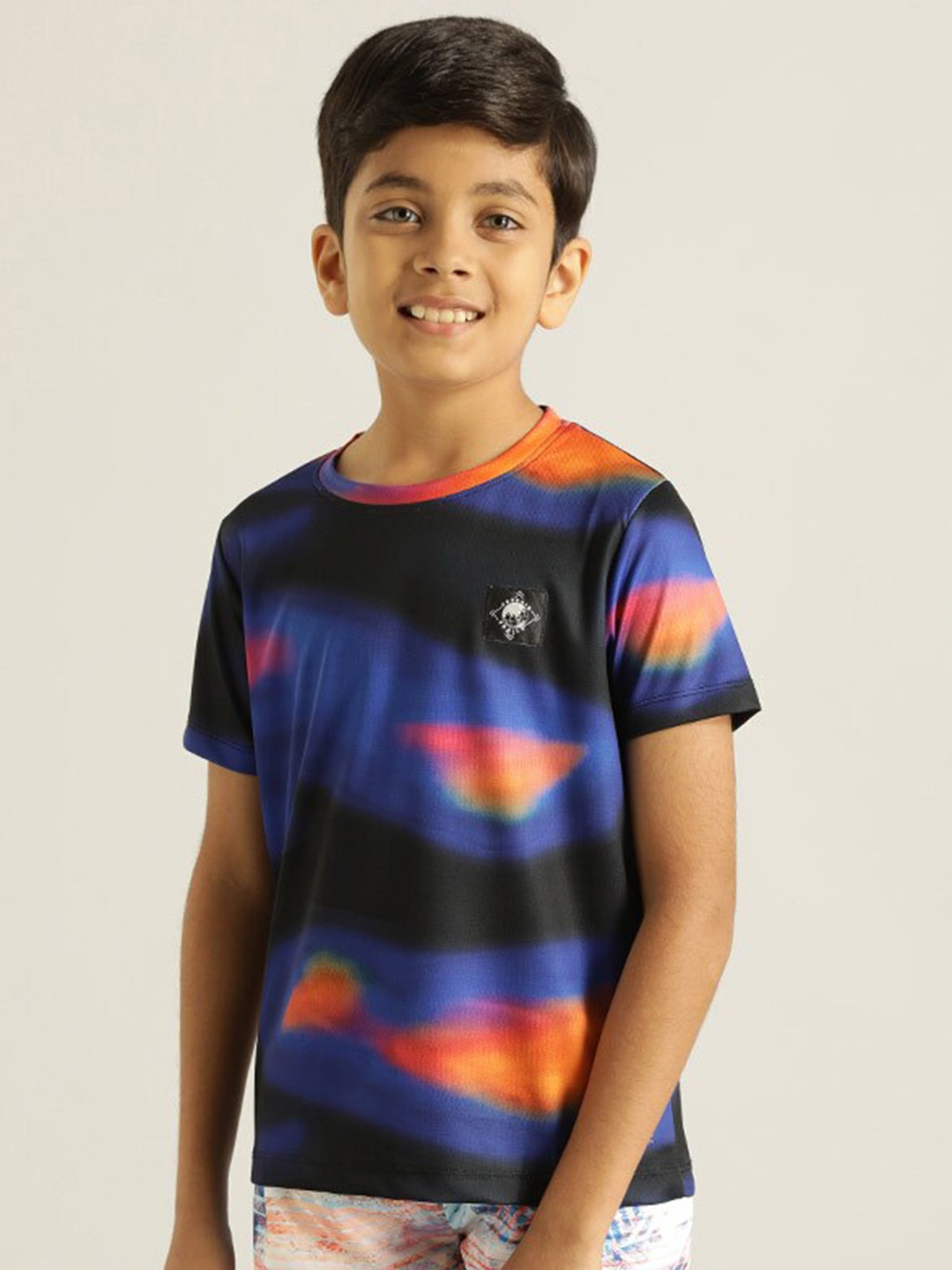 

Indian Terrain Boys Abstract Printed Round Neck T-shirt, Black