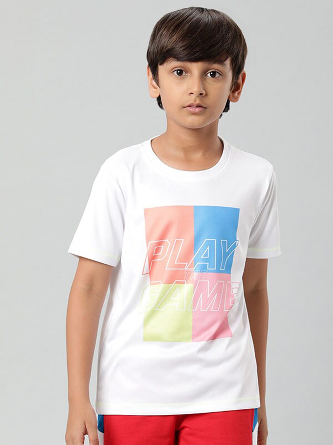 

Indian Terrain Boys Typography Printed Short Sleeves T-shirt, White