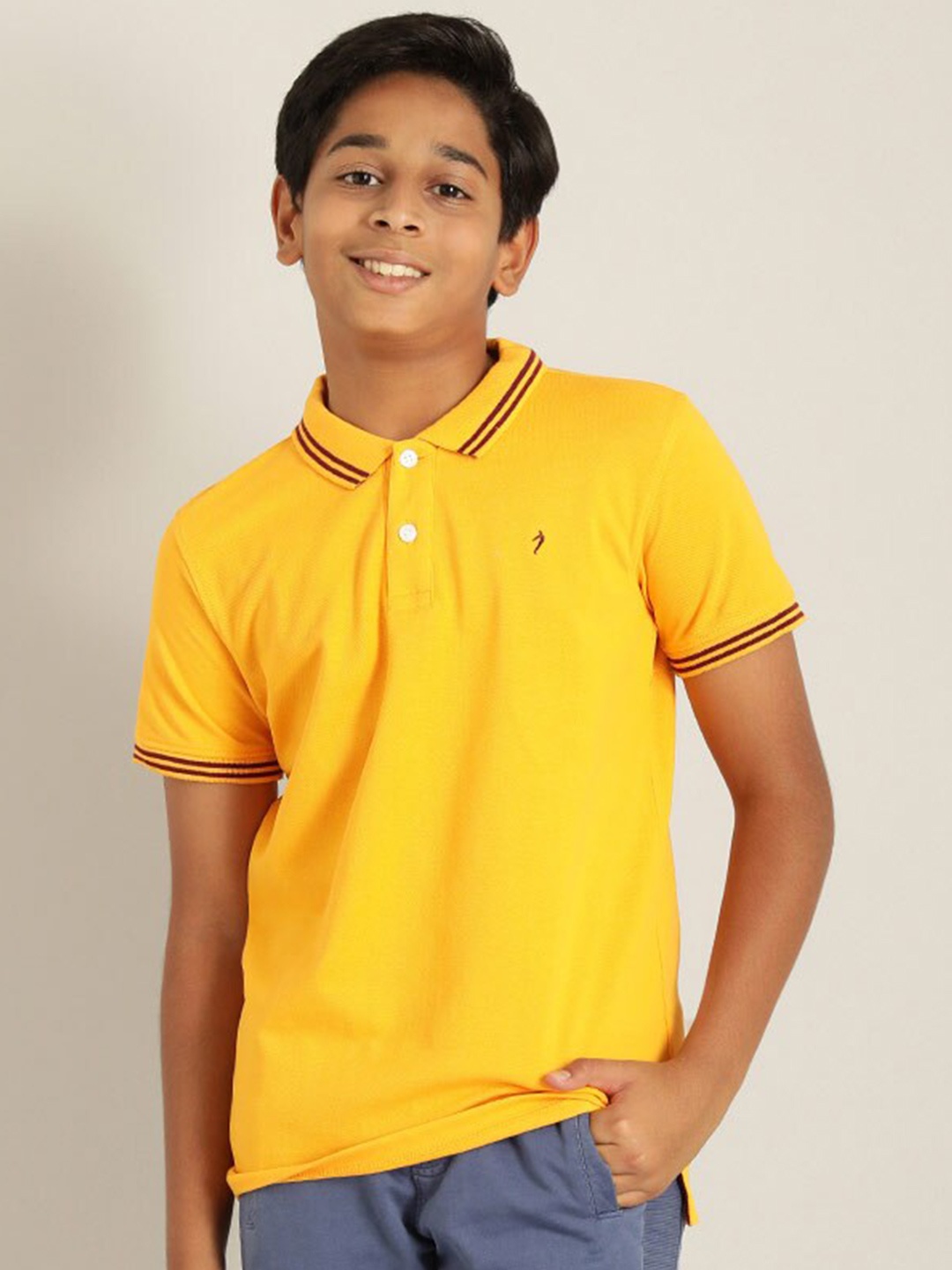

Indian Terrain Boys Polo Collar Short Sleeves T-shirt, Orange
