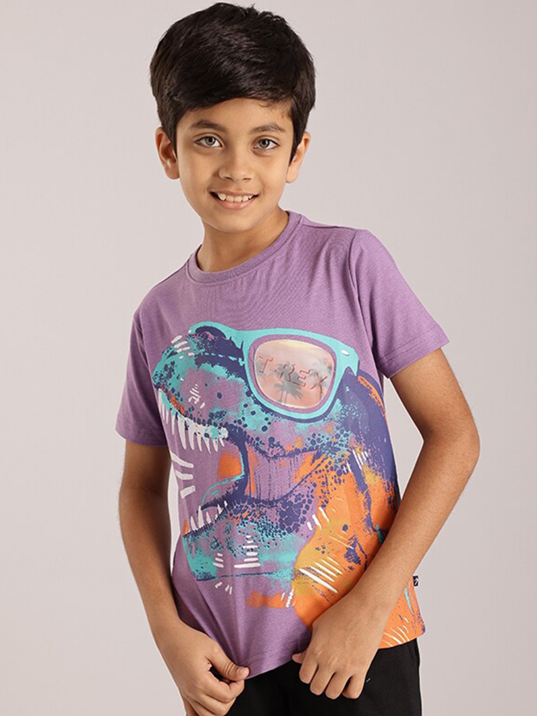 

Indian Terrain Boys Graphic Printed T-shirt, Purple
