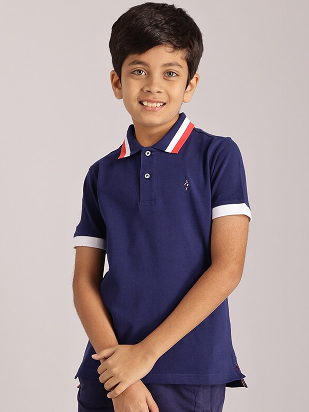 

Indian Terrain Boys Pure Cotton T-shirt, Navy blue