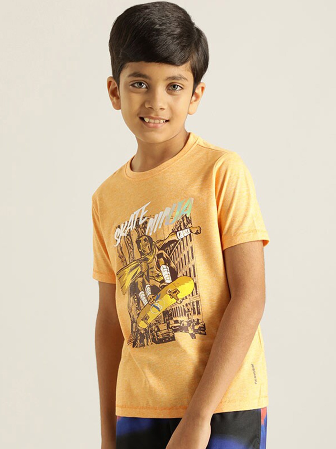 

Indian Terrain Boys Graphic Ptinted T-shirt, Yellow
