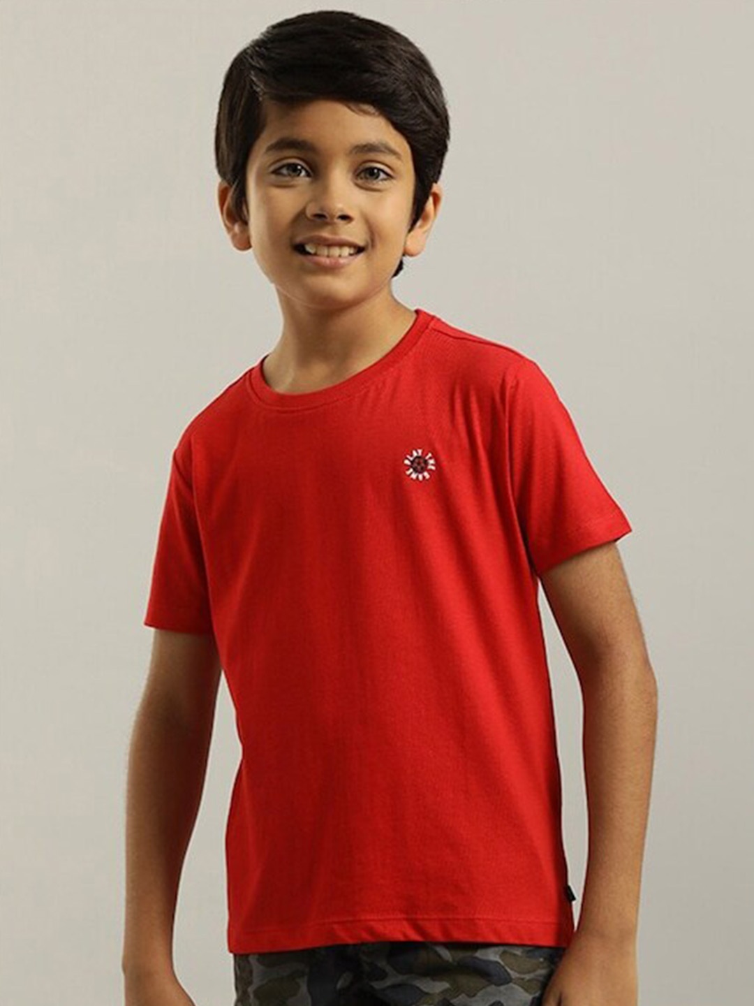 

Indian Terrain Boys Pure Cotton T-shirt, Red