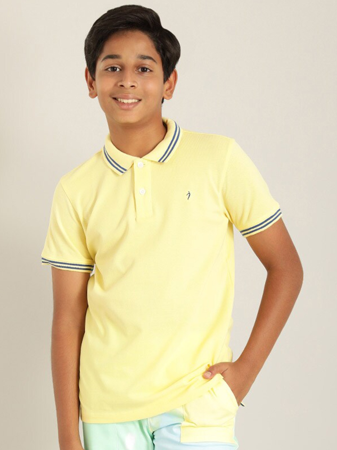 

Indian Terrain Boys Polo Collar Pure Cotton T-shirt, Yellow