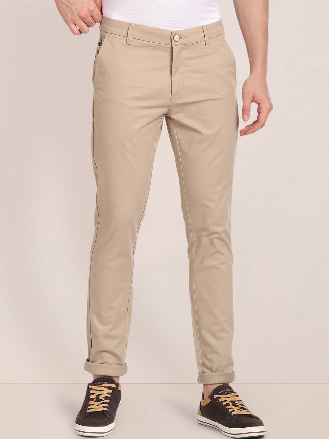 

U.S. Polo Assn. Men Mid-Rise Chinos, Brown