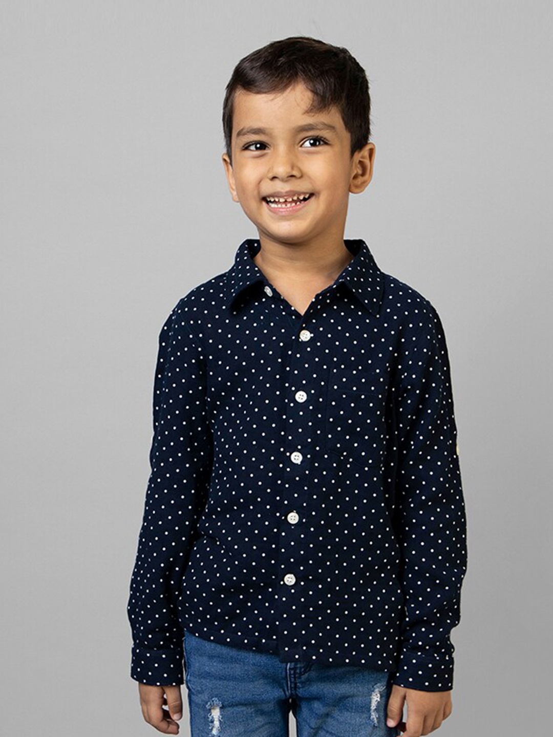 

ZIP ZAP ZOOP Boys Blue Comfort Printed Casual Shirt