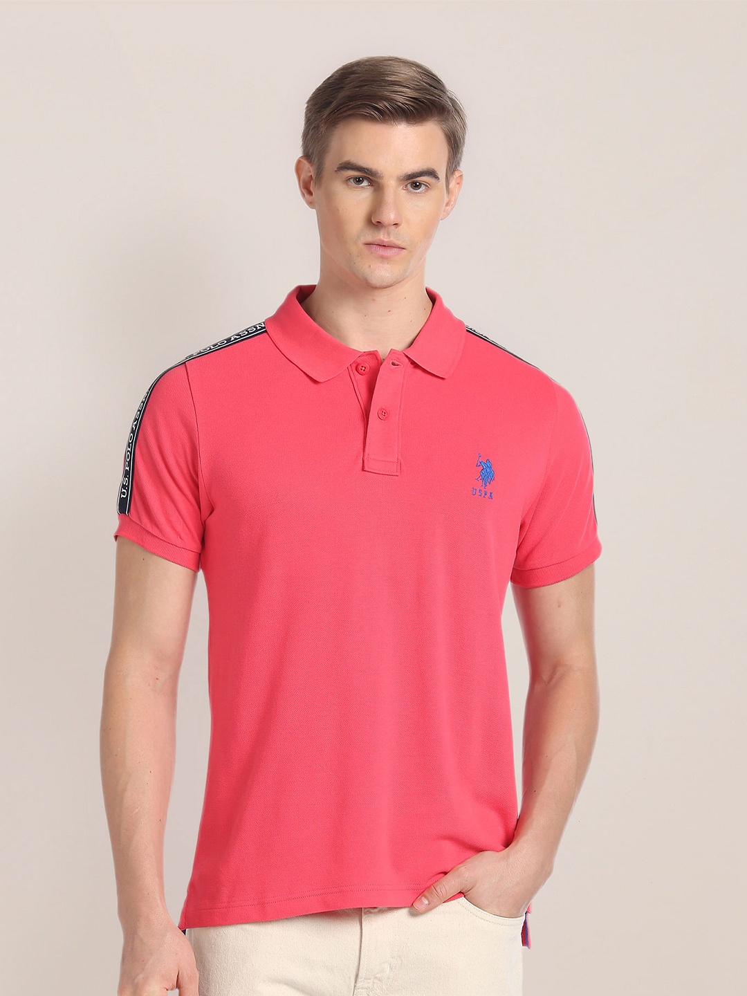 

U.S. Polo Assn. Polo Collar Slim Fit T-shirt, Pink