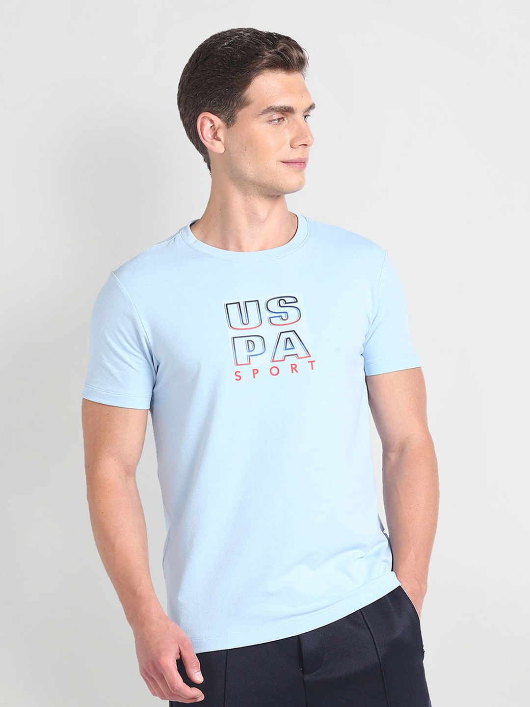 

U.S. Polo Assn. Typography Printed Slim Fit T-shirt, Blue