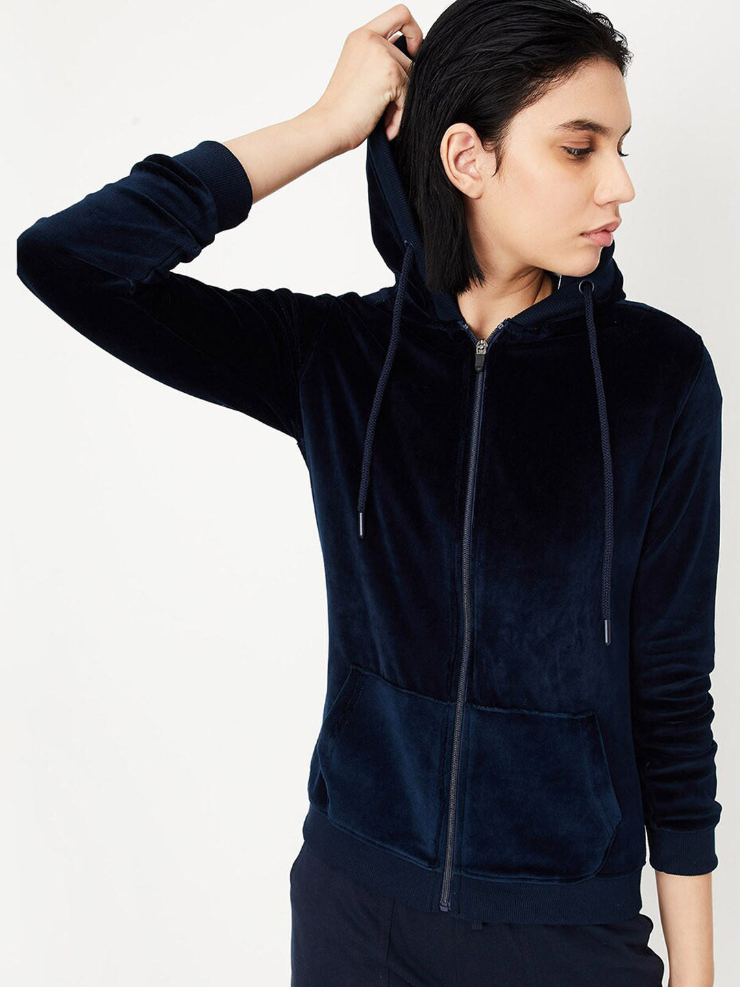 

max Hooded Pure Cotton Bomber Jacket, Blue
