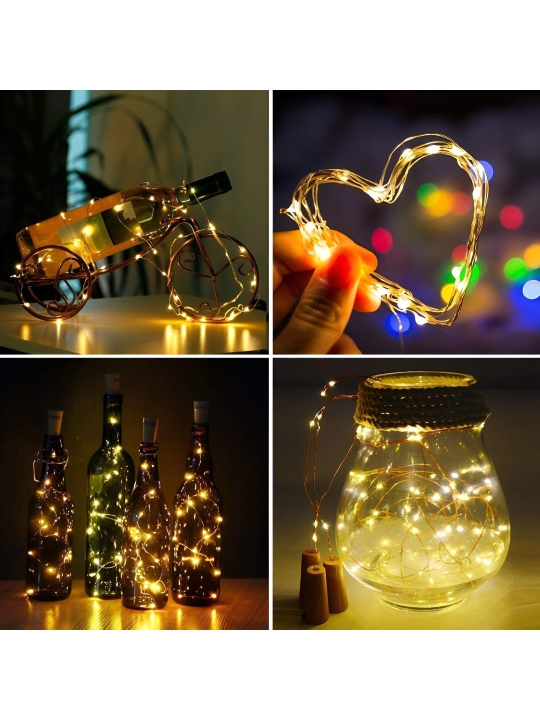 

SKYFLY White 5 Pieces Cork LED String Lights