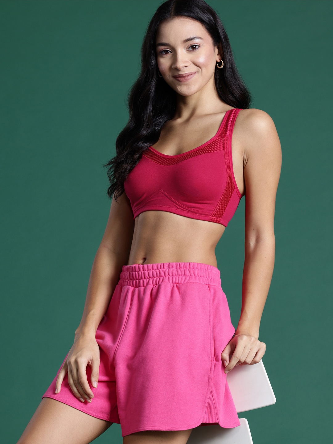 

DressBerry Solid Non-Wired Full Coverage Non Padded Bra, Pink