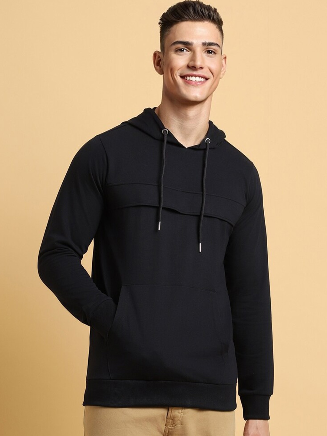 

FOREVER 21 Hooded Pullover Sweatshirt, Black