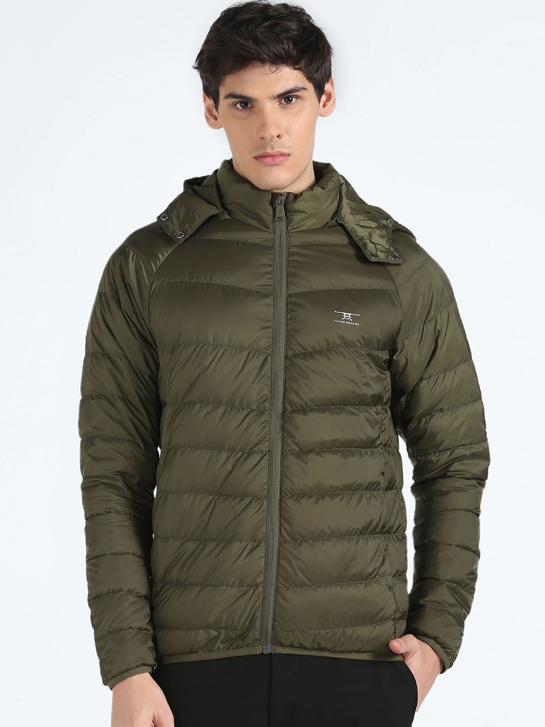 

Flying Machine Hooded Long Sleeves Padded Jacket, Olive