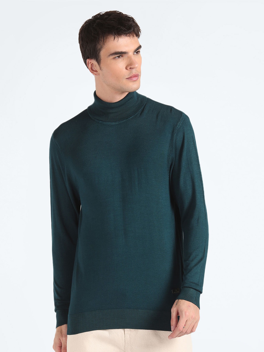 

Flying Machine Turtle Neck Pullover Sweater, Green