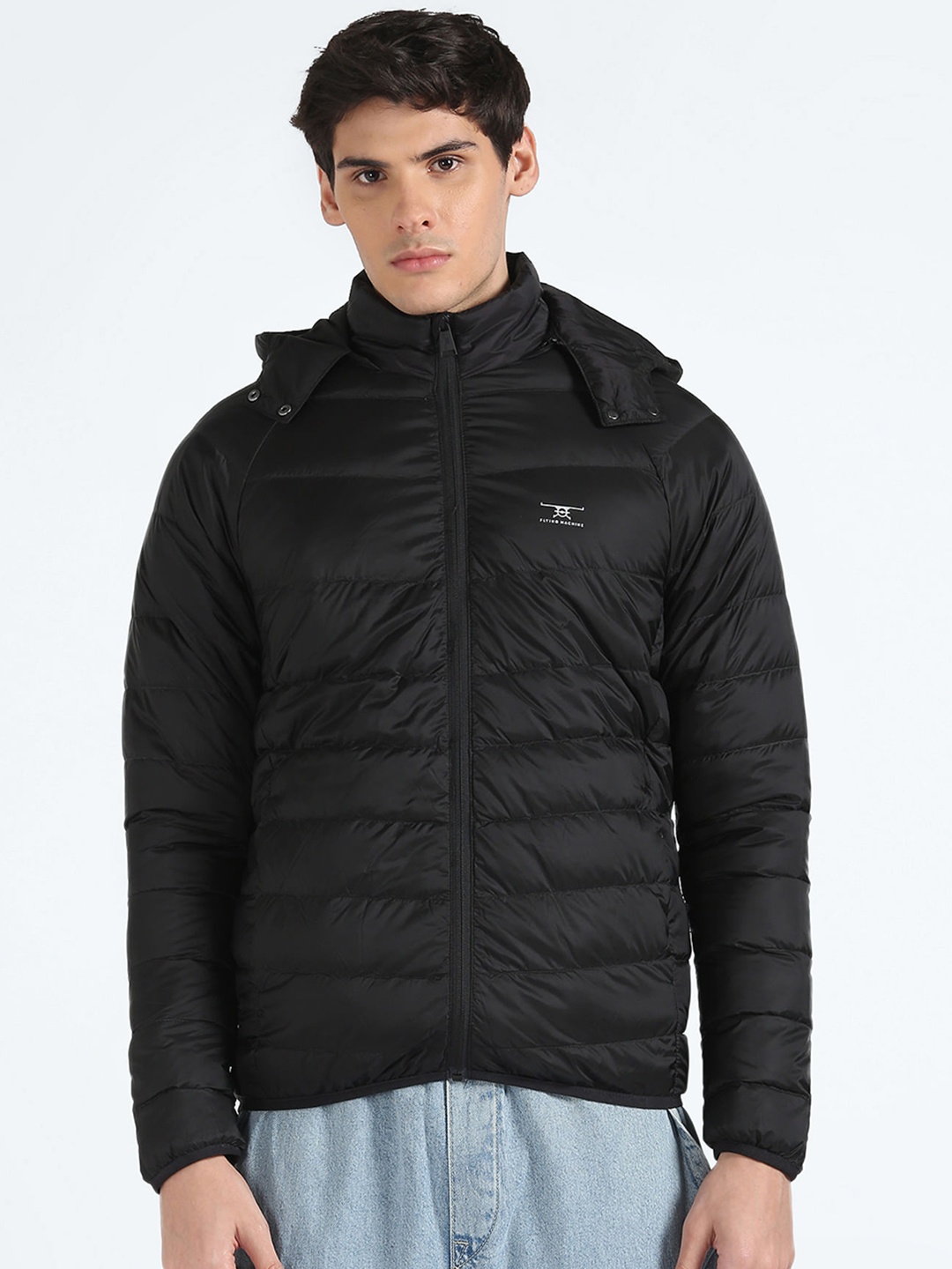 

Flying Machine Hooded Long Sleeves Padded Jacket, Black