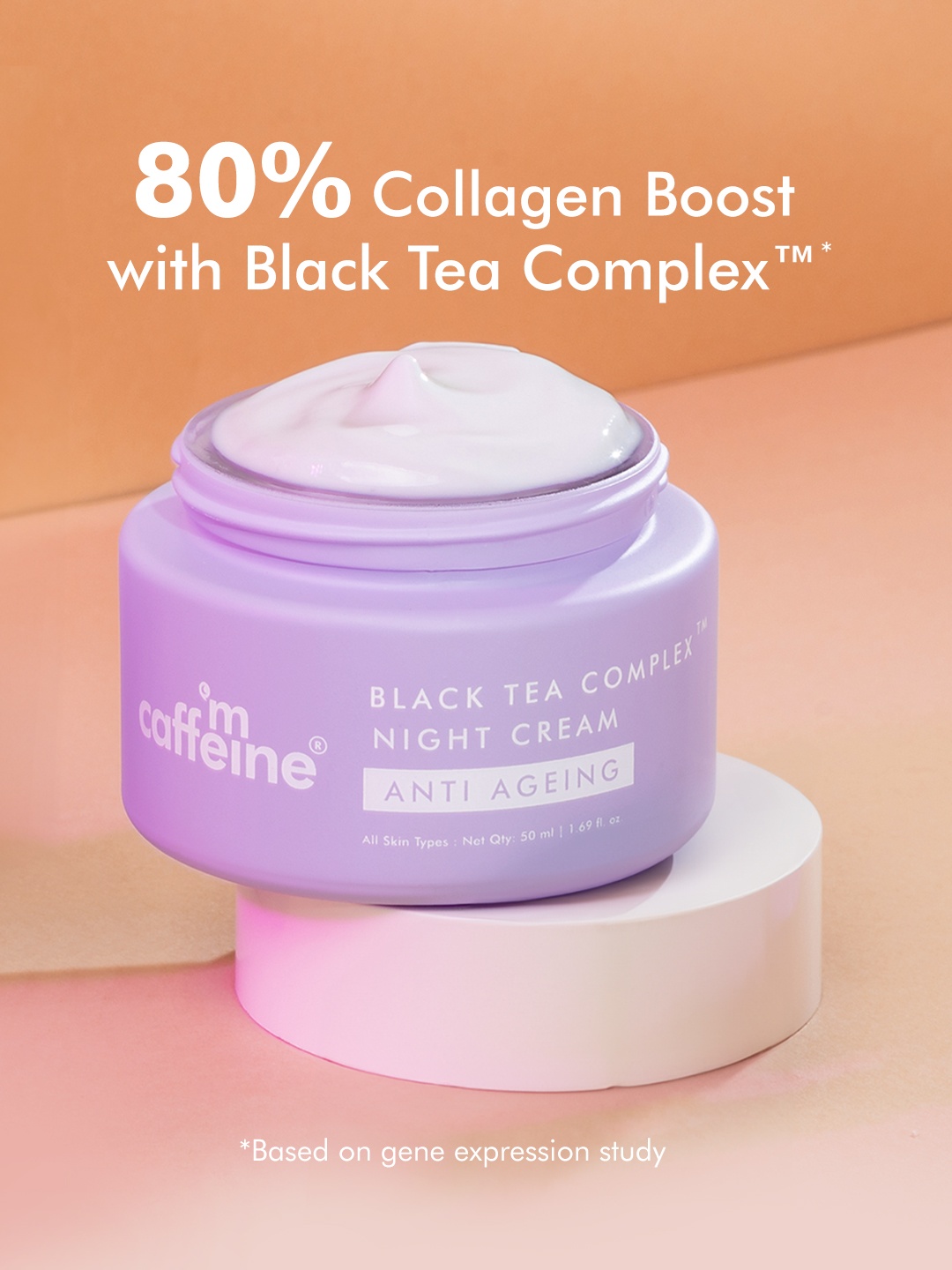 

MCaffeine Anti Aging Night Cream with Black Tea for Fine Lines & Collagen Boost - 50ml, Purple