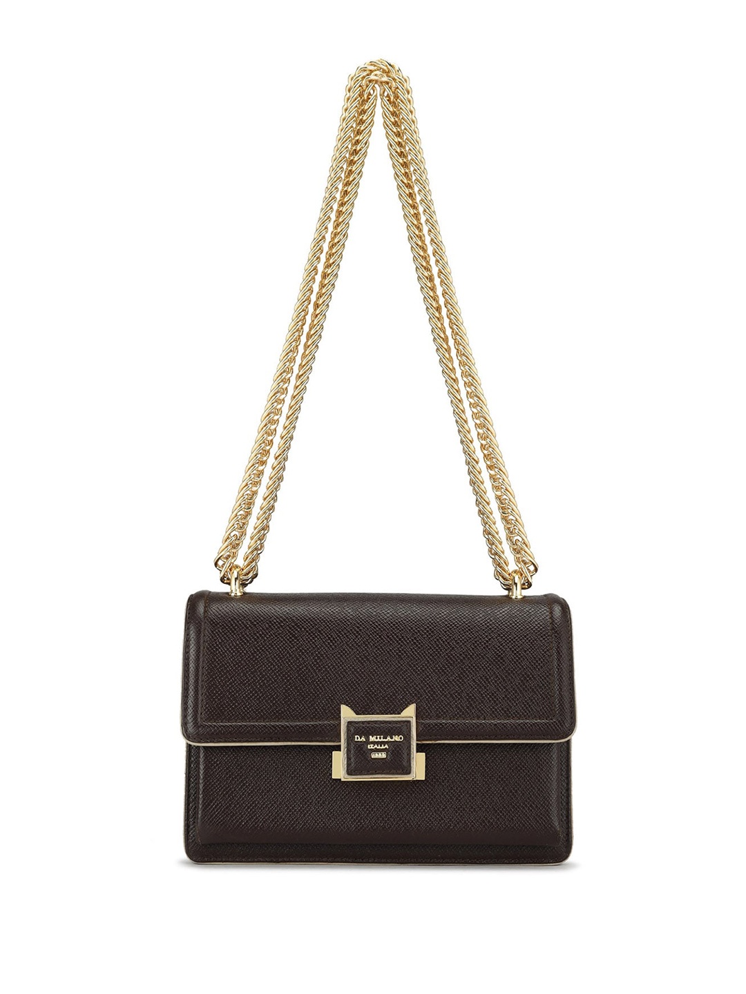 

Da Milano Textured Leather Shoulder Bag, Brown