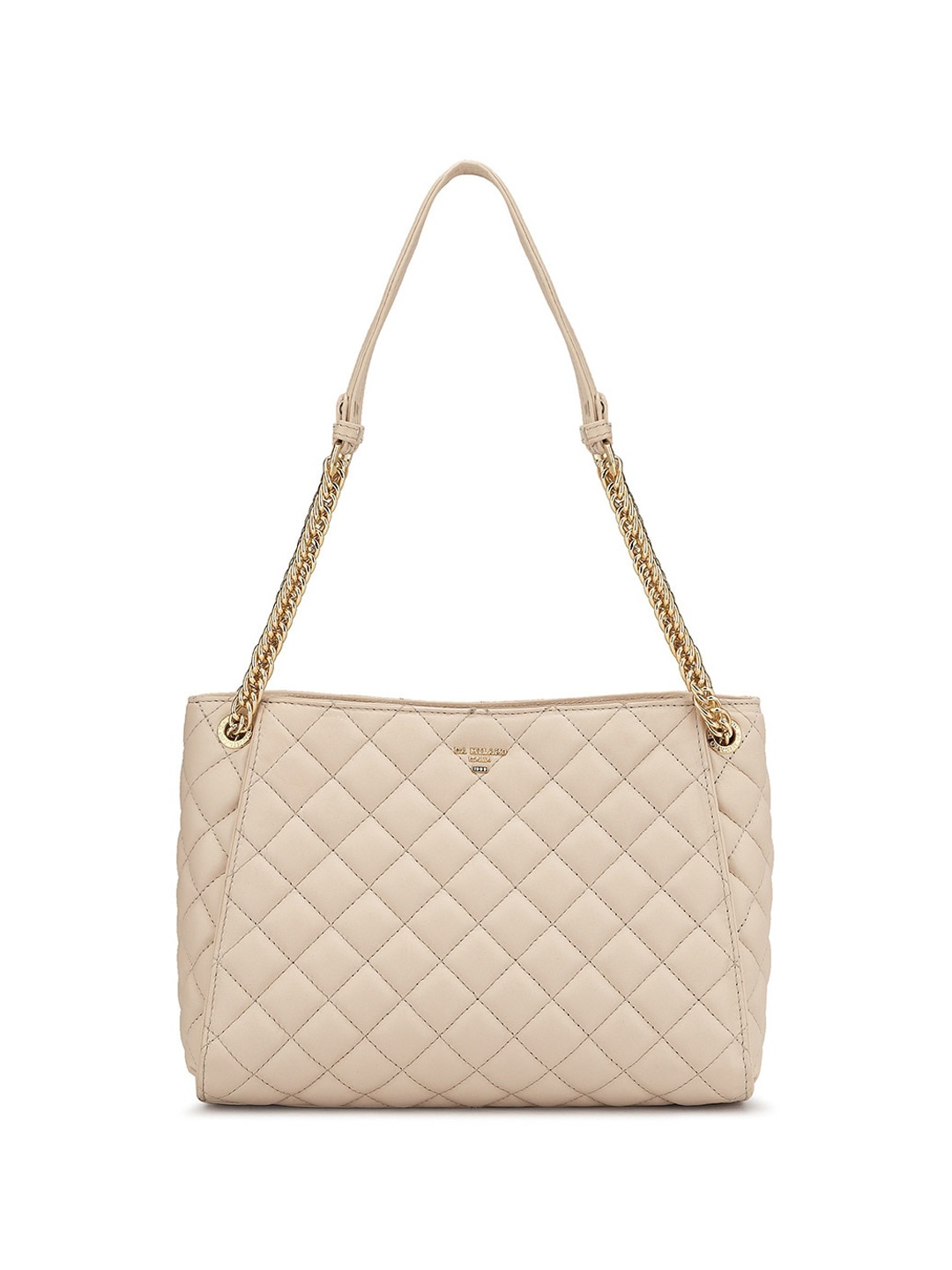 

Da Milano Quilted Leather Structured Shoulder Bag, Yellow