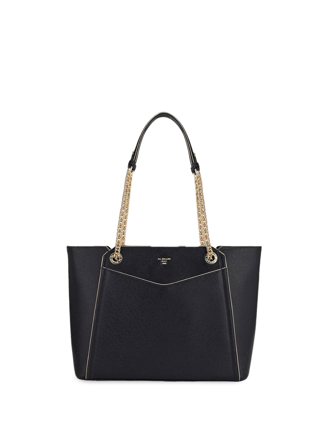 

Da Milano Textured Leather Shoulder Bag, Black