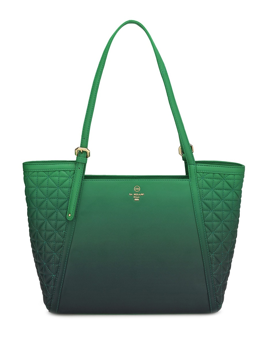 

Da Milano Textured Quilted Leather Shoulder Bag, Green
