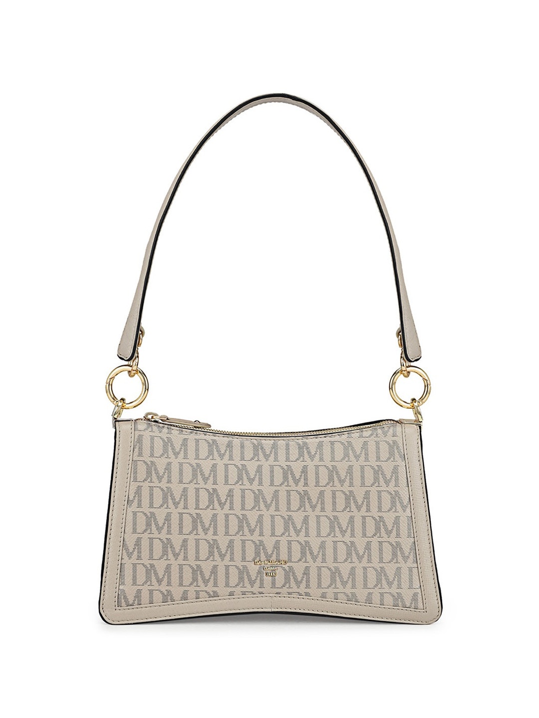 

Da Milano Typograhy Printed Leather Handheld Bag, Brown