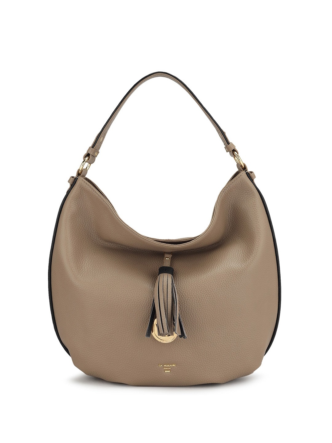 

Da Milano Leather Hobo Bag, Grey