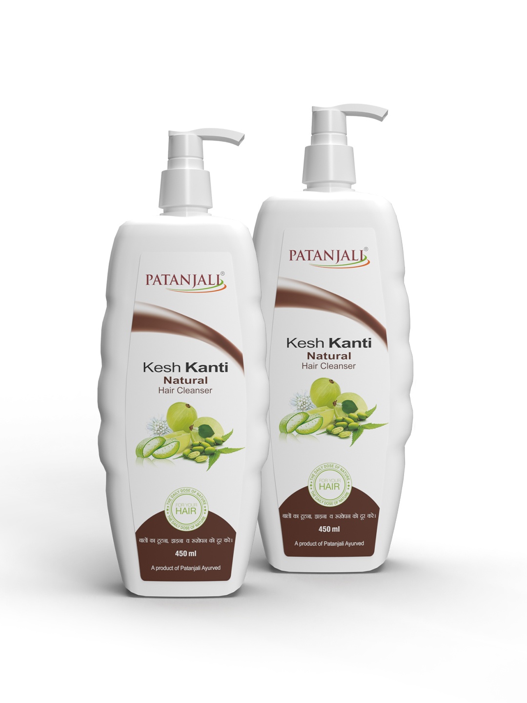 

Patanjali Set of 2 Kesh Kanti Natural Hair Cleanser for Thick & Shiny Hair - 450 ml Each, White