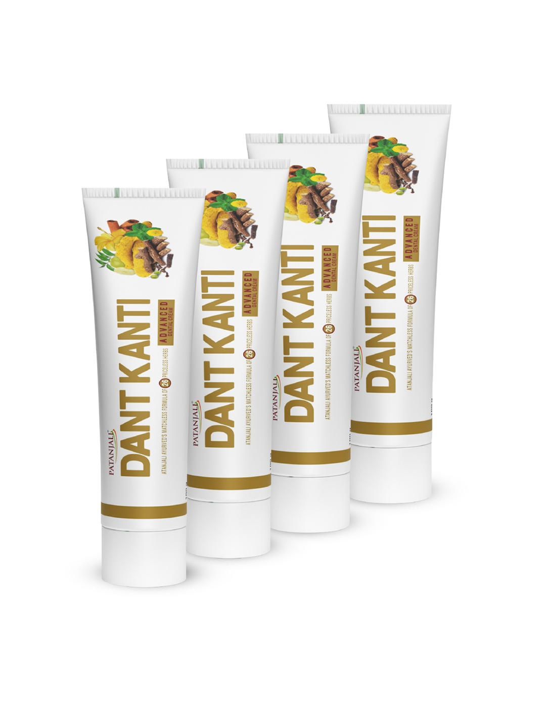 

Patanjali Set of 4 Dant Kanti Dental Care Advance Toothpaste - 100 g Each, White