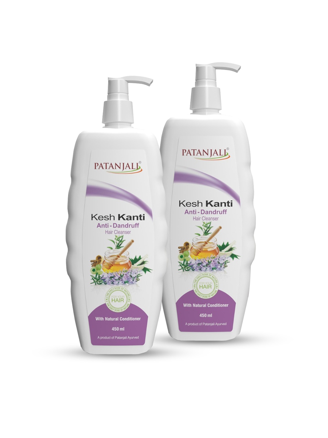 

Patanjali Set of 2 Kesh Kanti Anti Dandruff Hair Cleanser for Smooth Hair - 450 ml Each, White