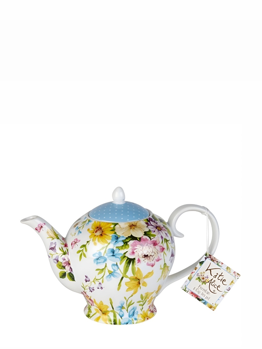 

CasaGold English Garden White & Blue Floral Printed Bone China Teapot - 1.2 L