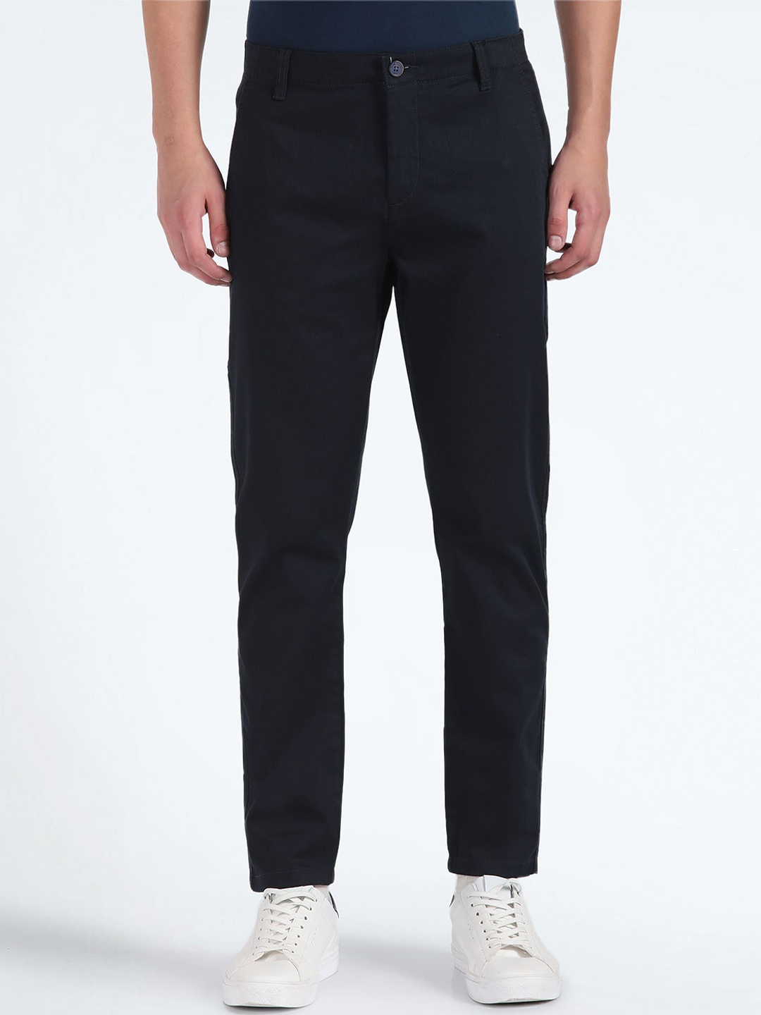 

Flying Machine Men Abstract Printed Straight Fit Trousers, Blue