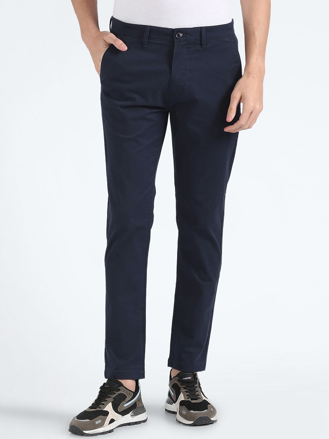 

Flying Machine Men Straight Fit Chinos Trousers, Blue
