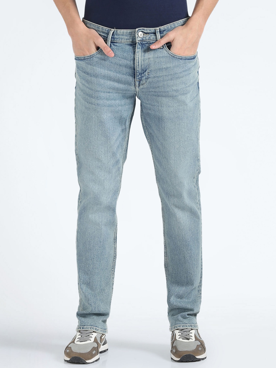 

Flying Machine Men Mid-Rise Heavy Fade Jeans, Blue