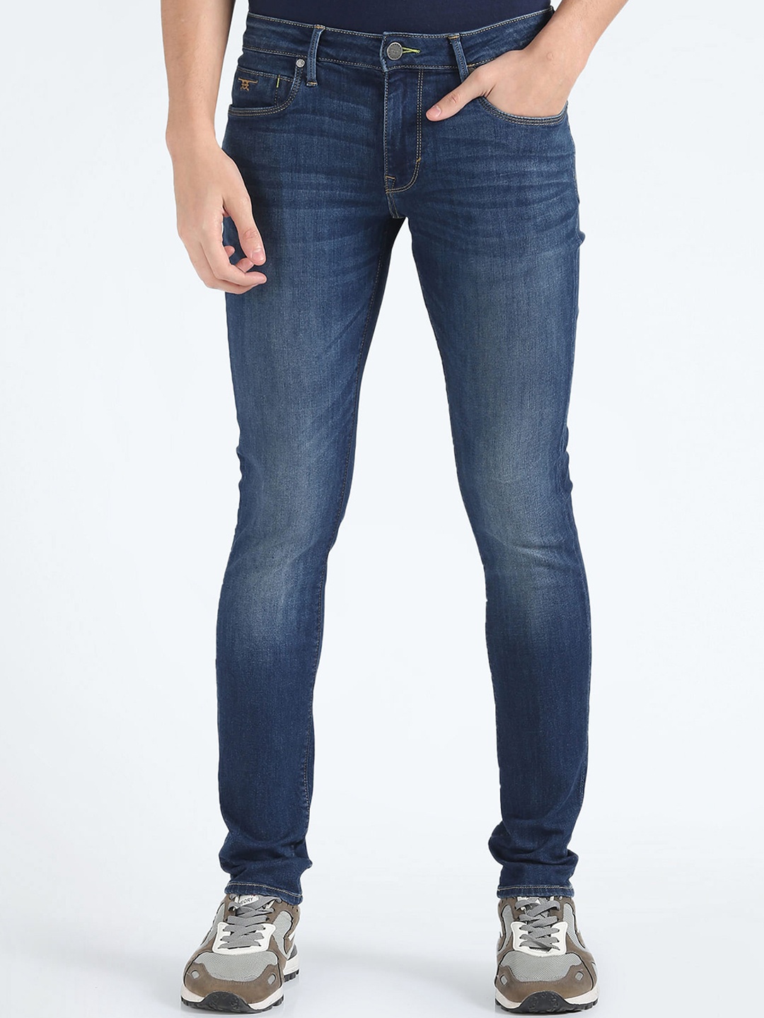 

Flying Machine Men Skinny Fit Mid-Rise Clean Look Jeans, Blue