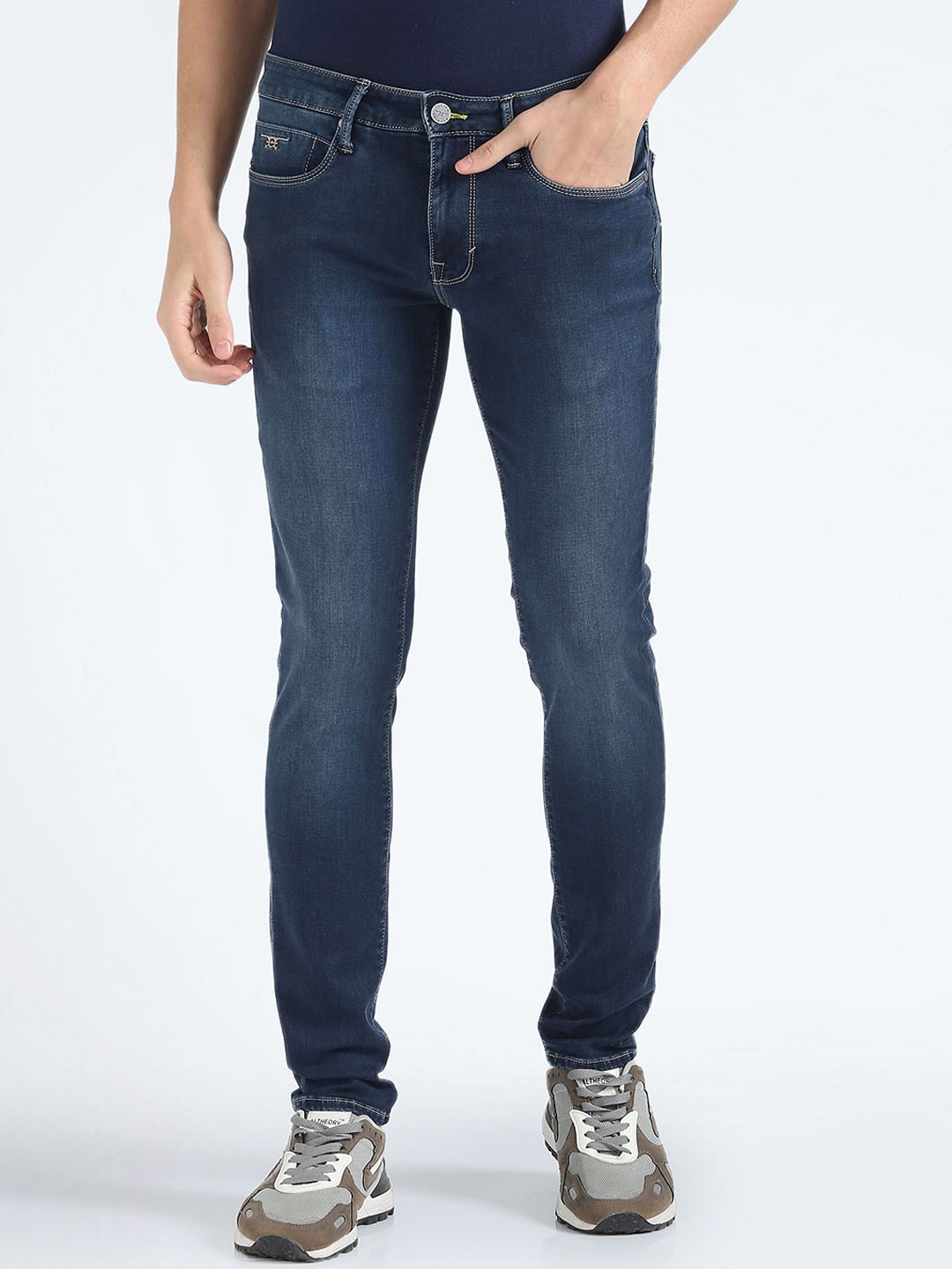 

Flying Machine Men Skinny Fit Mid-Rise Clean Look Jeans, Blue