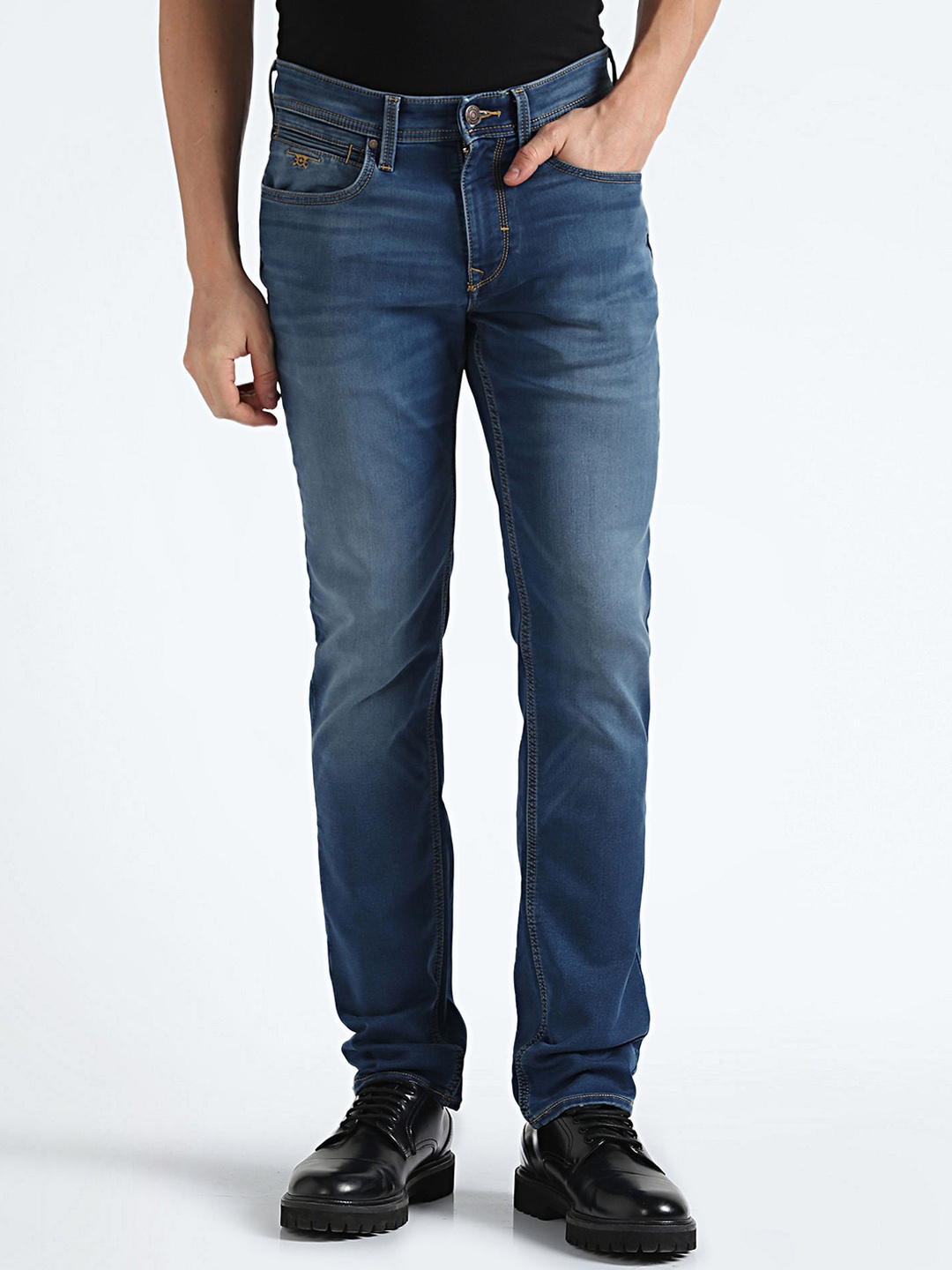 

Flying Machine Men Straight Fit Mid-Rise Stretchable Jeans, Blue