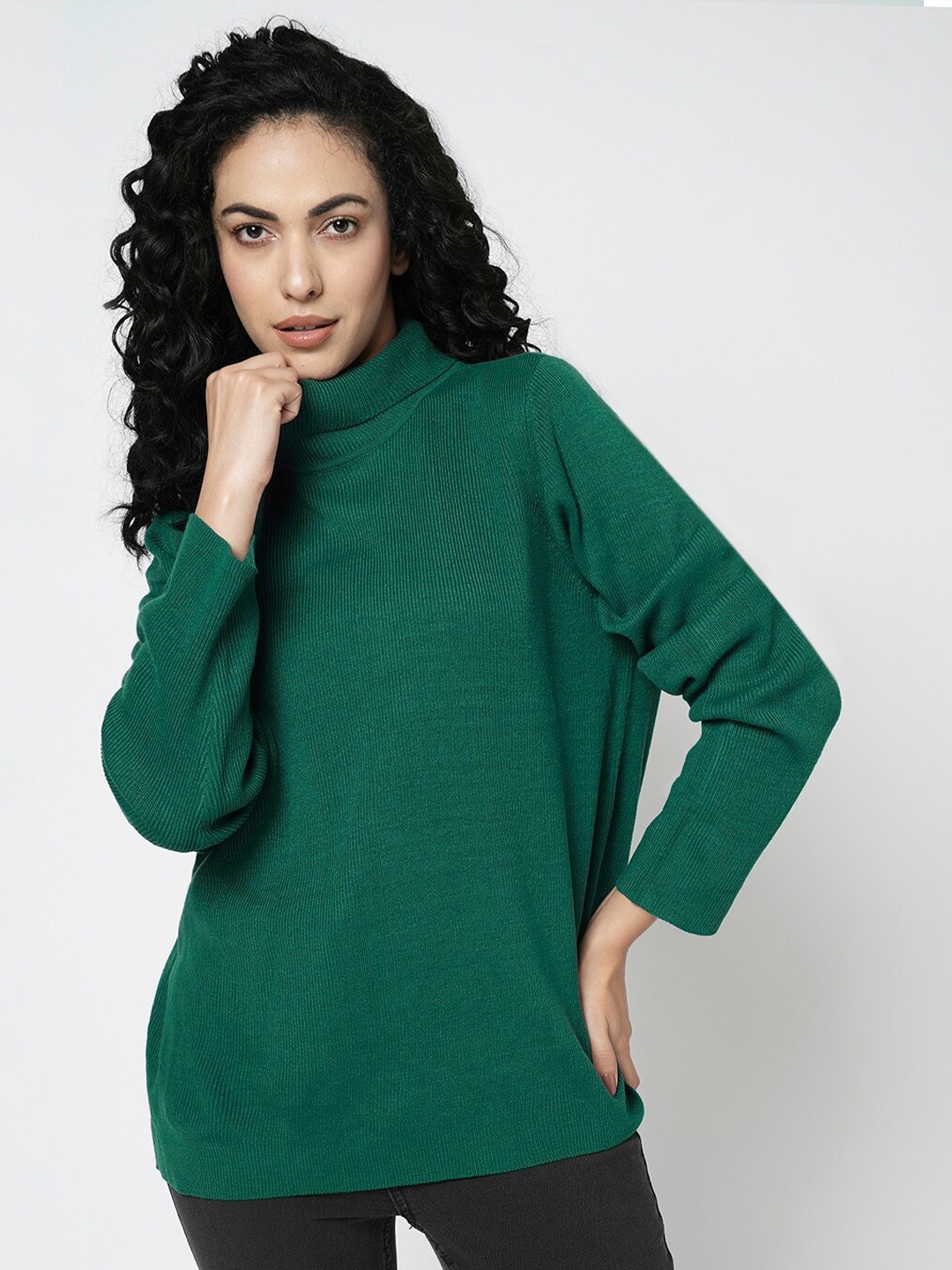 

Vero Moda Ribbed Turtle Neck Acrylic Pullover Sweater, Green