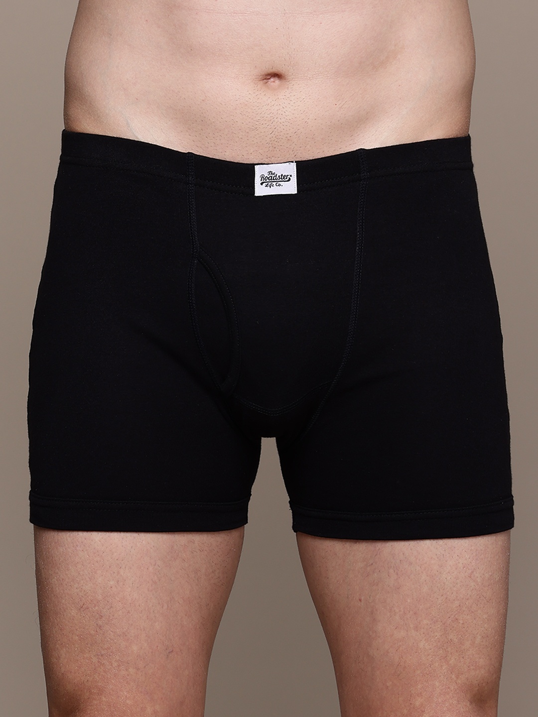 

The Roadster Lifestyle Co. Black Mid Rise Breathable Cotton Trunk RTIE-1004-BK-1