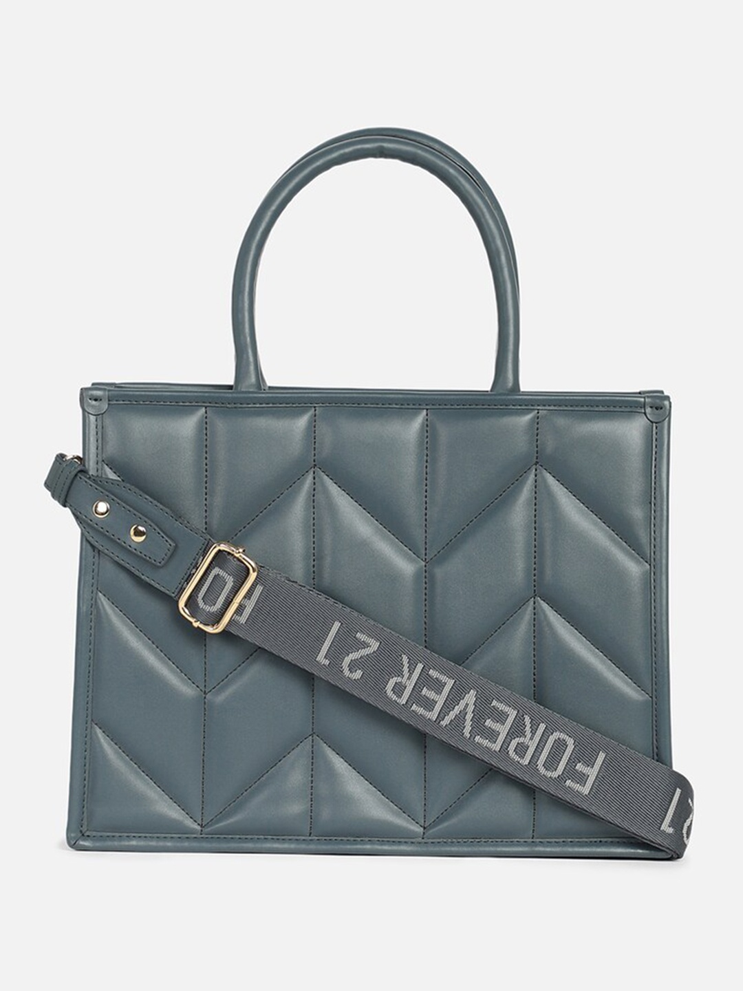 

FOREVER 21 Textured Structured Handheld Bag, Blue