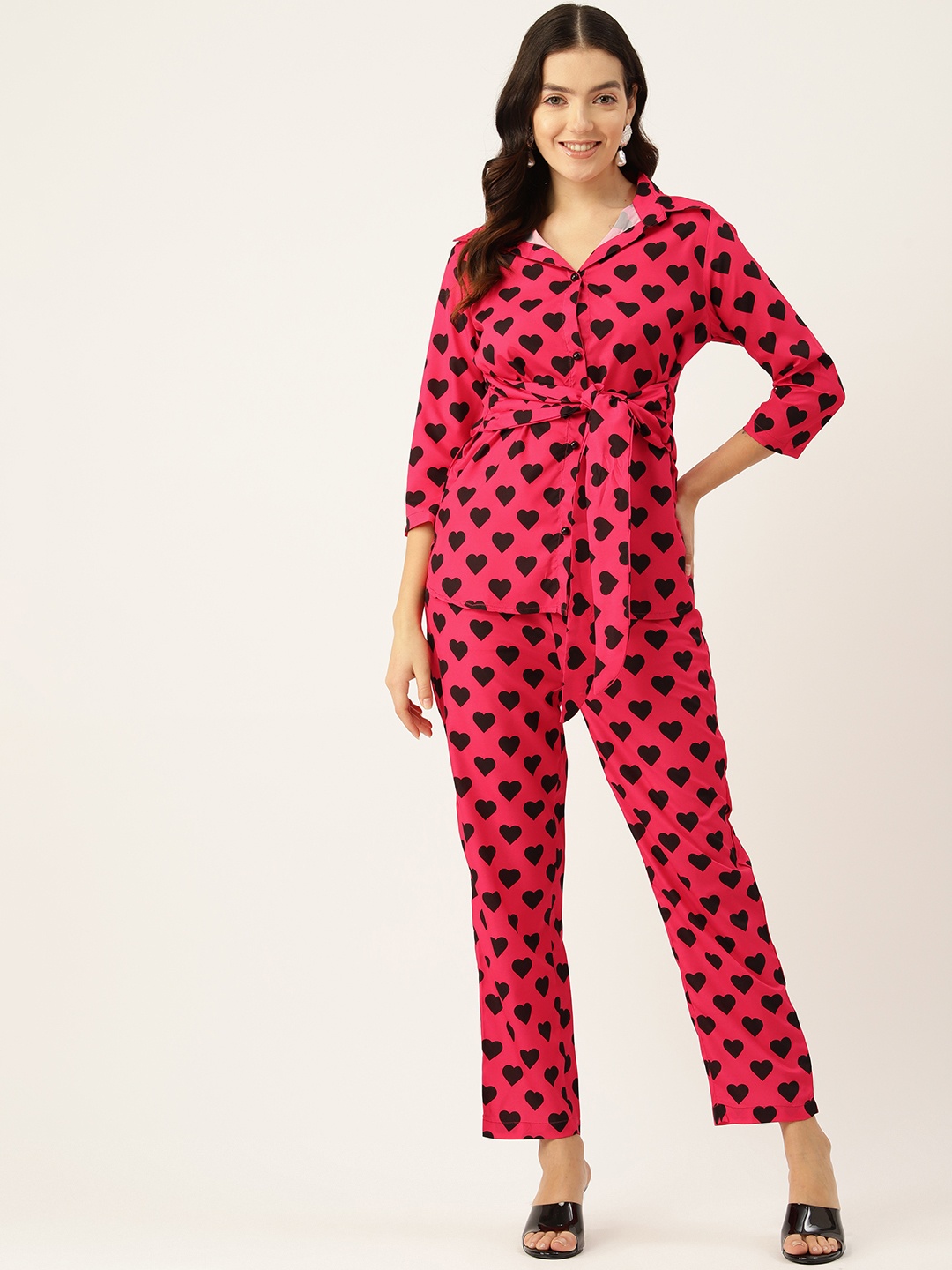 

Sleek Italia Women Printed Co-Ords, Pink